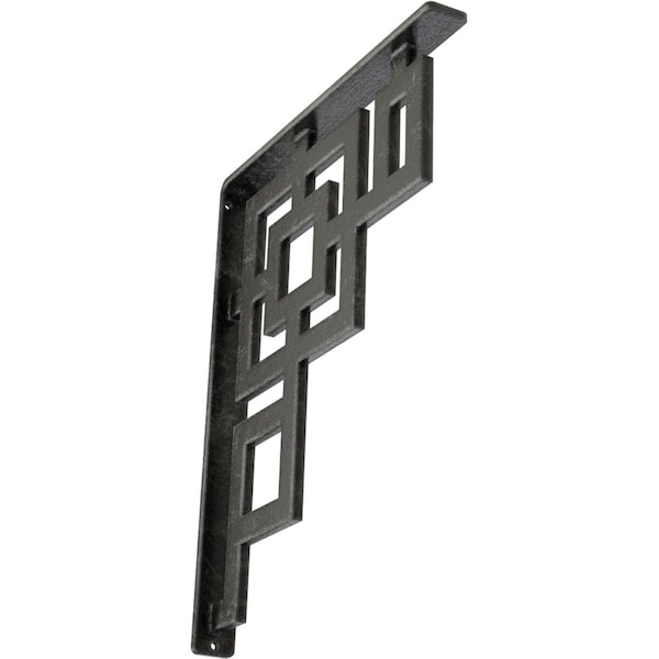 Ekena Millwork Eris Wrought Iron Bracket, (Single center brace), Antiqued Silver 1 1/2"W x 12"D x 15"H BKTM01X12X15SERASV - main